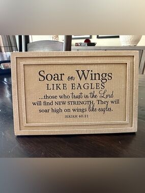 Soar on Wings Like Eagles Framed Wall Sign - Beige